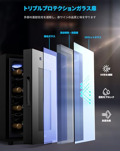 WIE ワインセラー 8本収納 省エネ エコ 振動抑制 恒温保湿 安定性能