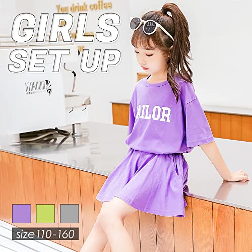 [B-TOPAZ] 子ども 子供 服 女の子 セットアップ 半袖 キッズ ファッション 夏服 Ｔシャツ ショートパンツ 半ズボン 上下 2点 セット 普段着 パジャマ 寝間着 かわいい 韓国